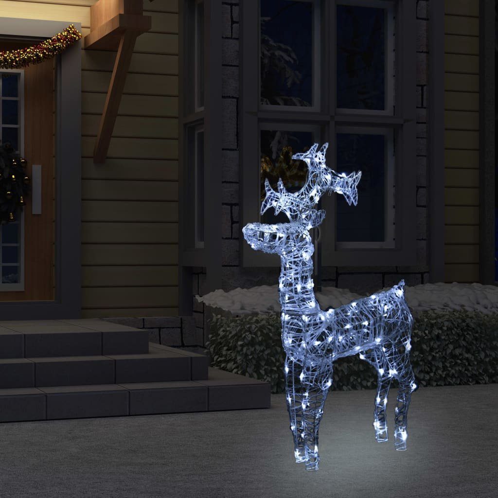 vidaXL Christbaumschmuck Weihnachtsdeko Rentier 90 LEDs 60x16x100 cm Acryl (1-tlg)