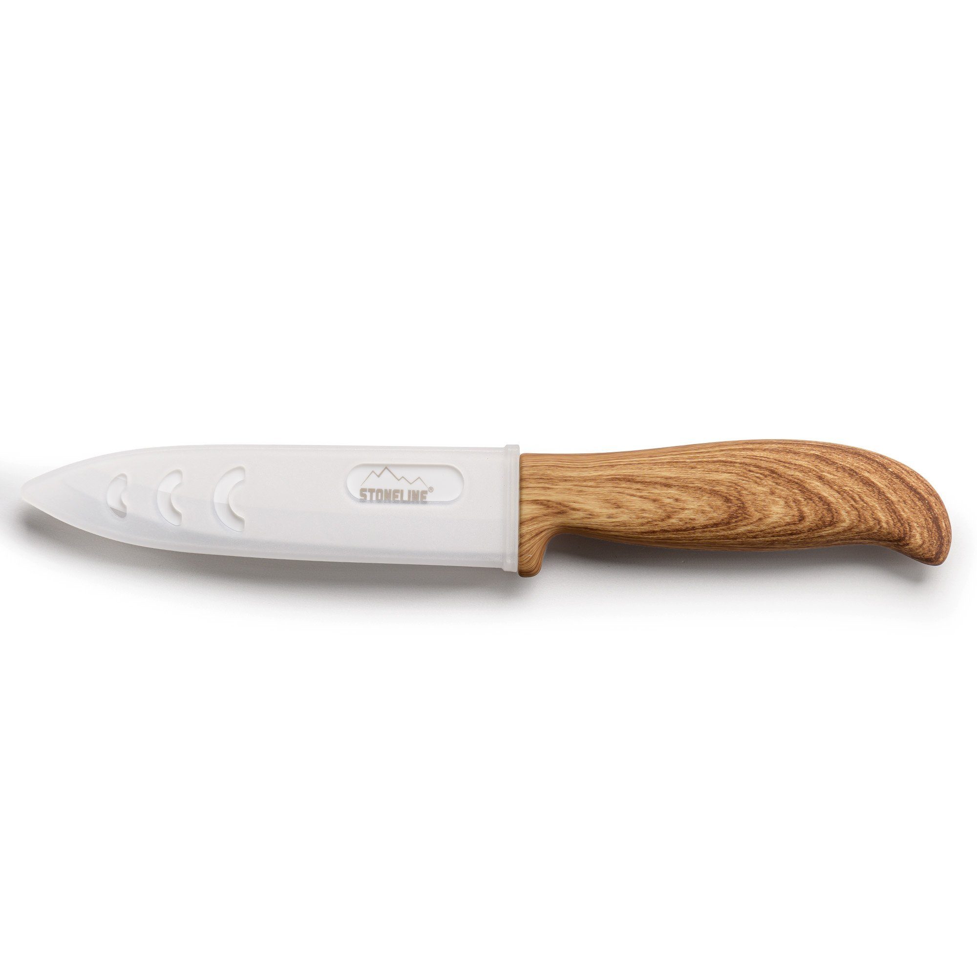 STONELINE Messer-Set (Messer-Set, 1x Chefmesser ca. 28 cm), mit Klingenschutz, Holzoptik-Griffe, Designed in Germany