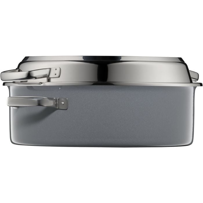 Fusiontec Mineral Multi-BrÄter mit Edelstahldeckel, 38 cm, Platinum
