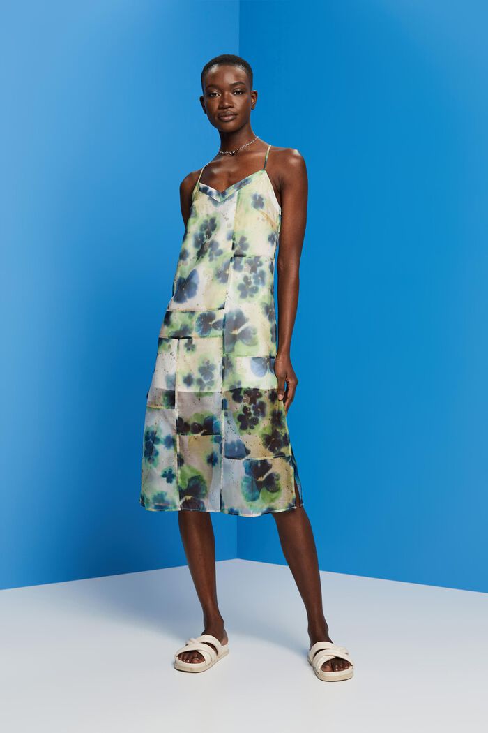 Gemustertes Midikleid aus Organza