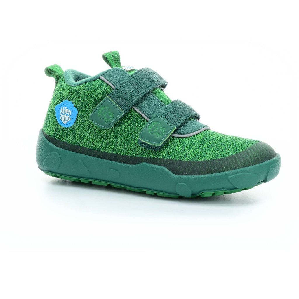 Affenzahn Minimal Übergangsschuhe Knit Frosch Grün mit Membran Klett