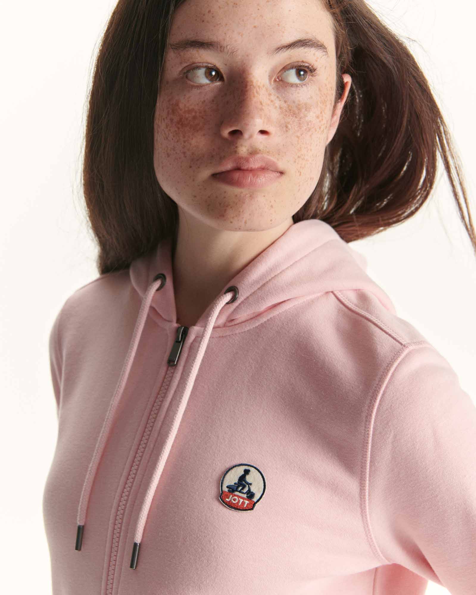 Sweat à capuche en coton biologique Rose pêche Oaxaca