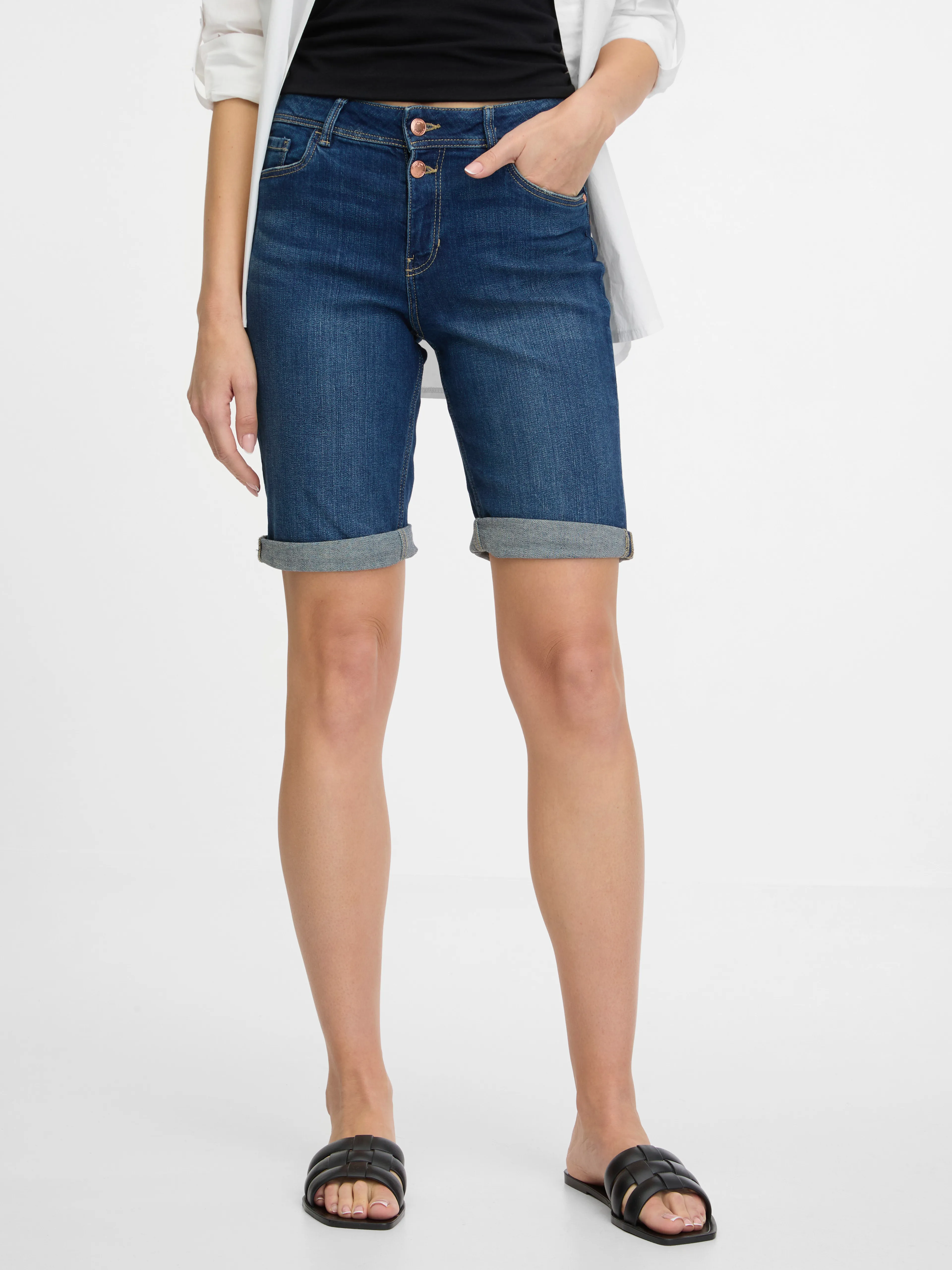 Dunkelblaue Denim-Shorts Damen ORSAY