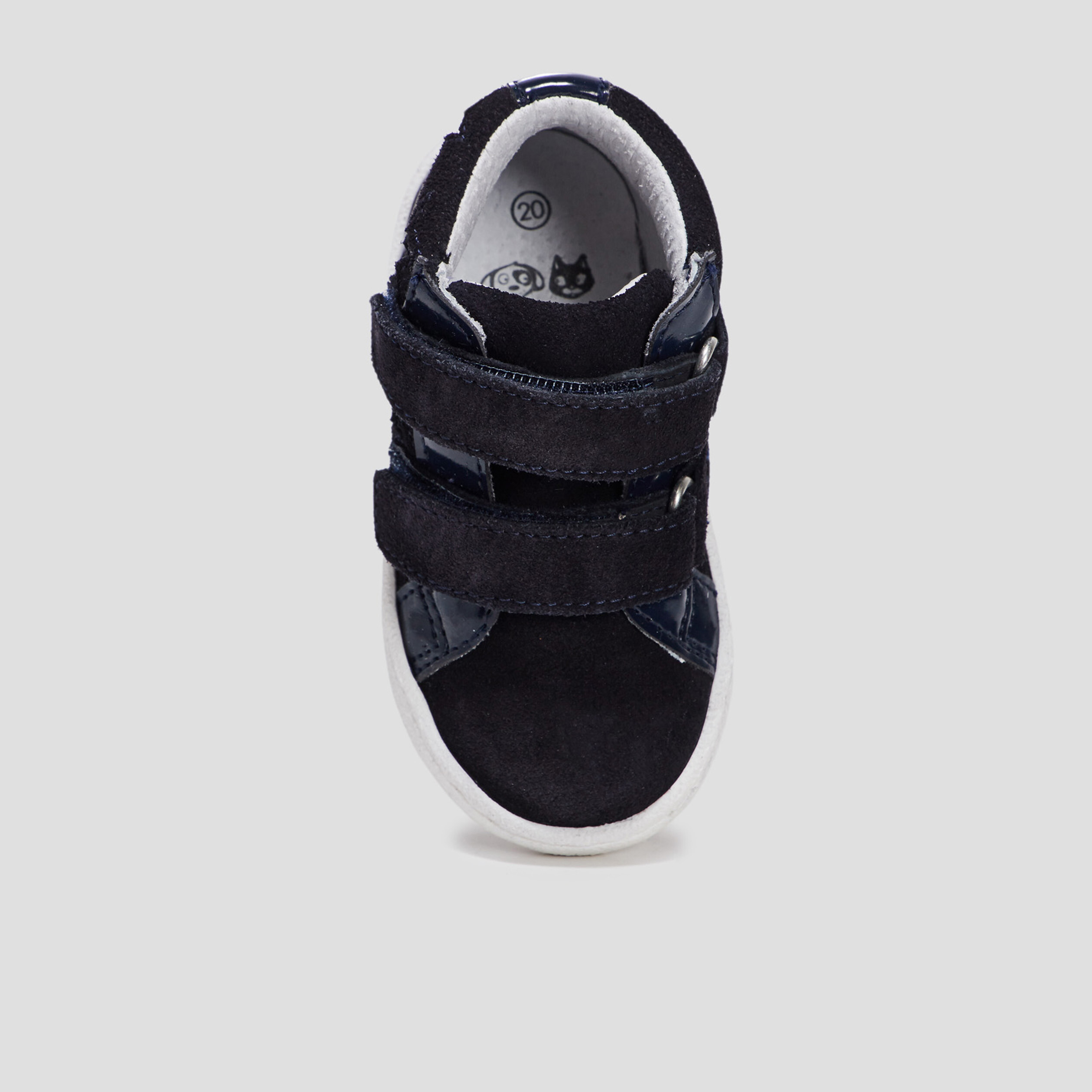 Baskets montantes en cuir bleu marine bébé fille | La Halle