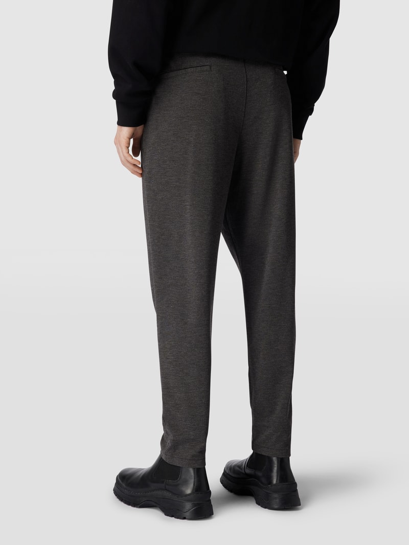 Tapered Fit Lounge-Hose aus Viskose-Mix Modell 'Skay' in mittelgrau meliert
