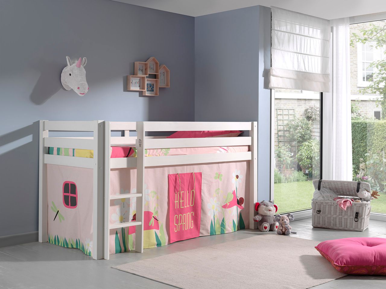 VIPACK Spielbett Pino mit Textilset Vorhang 