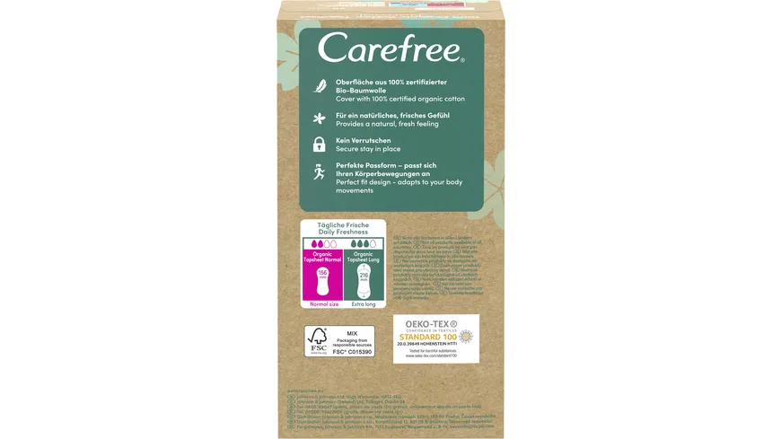 Carefree Slipeinlagen Organic Cotton Normal