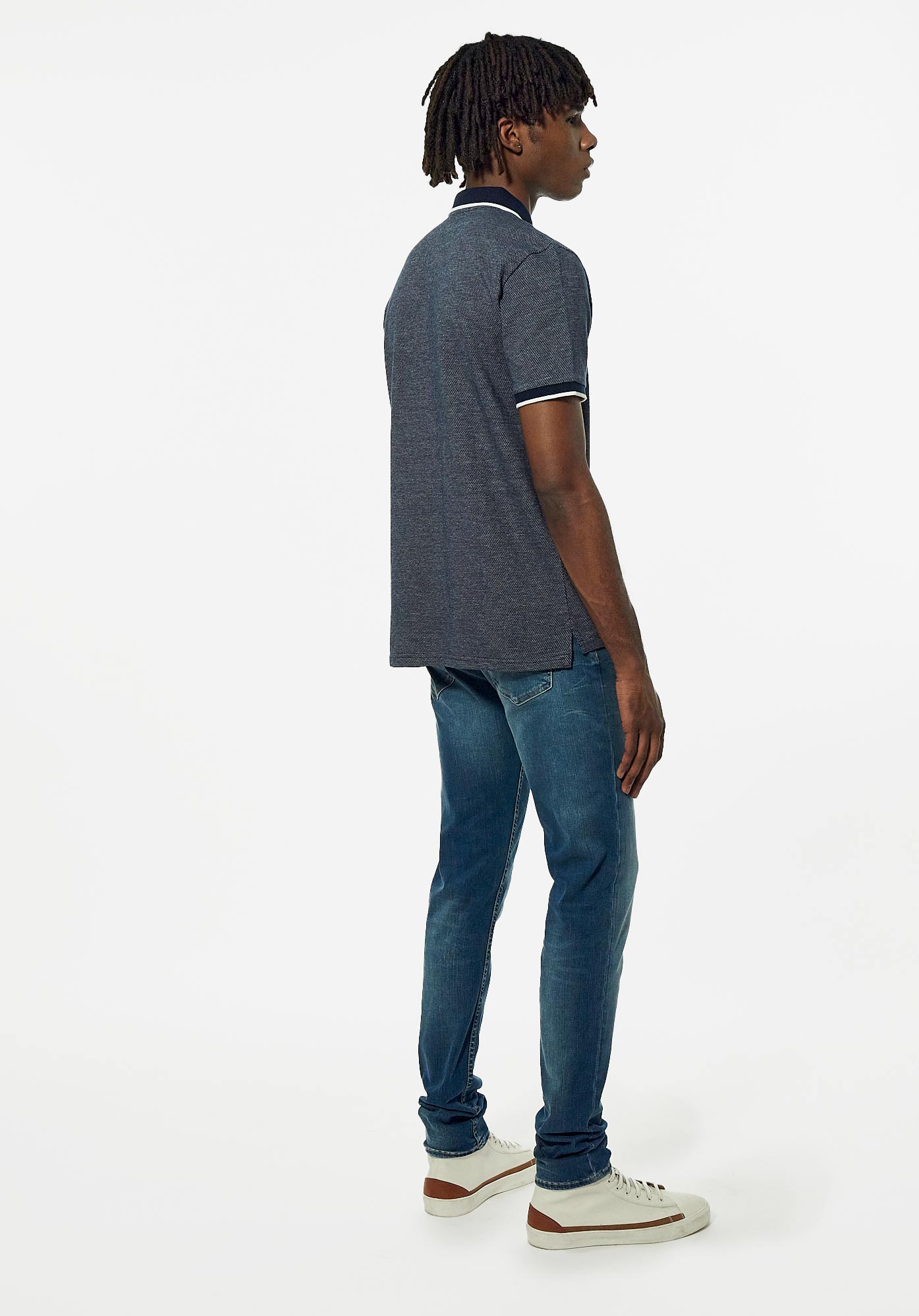 BUDY   Polo bleu Homme  en 100% coton bio