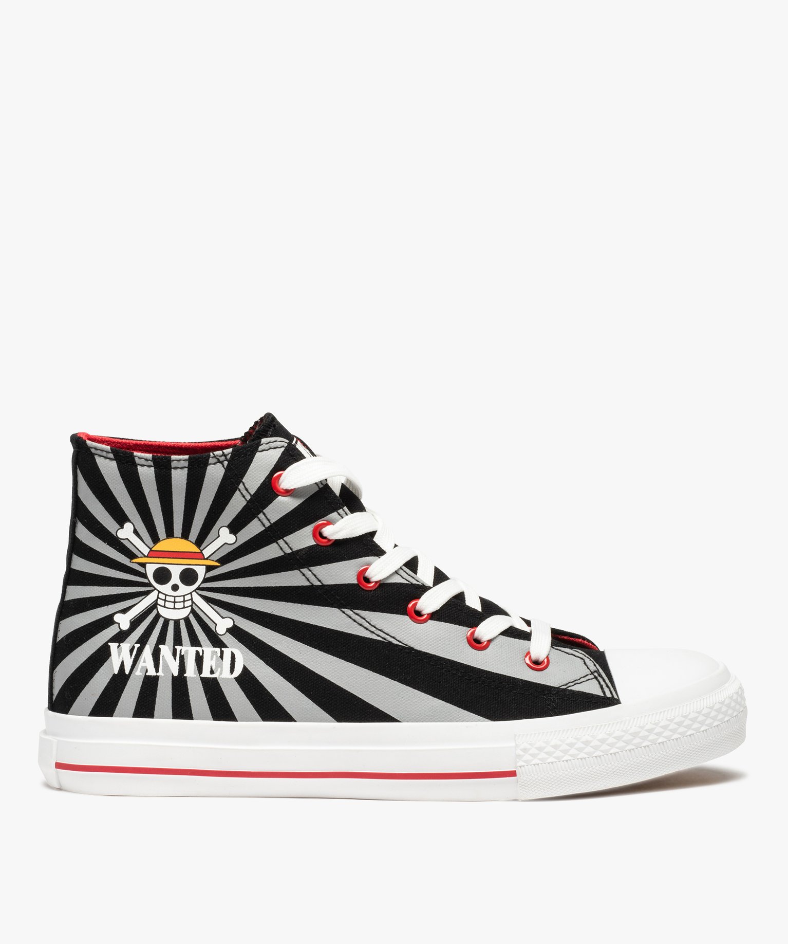 Baskets homme semi-montantes en toile – One Piece noir | GEMO