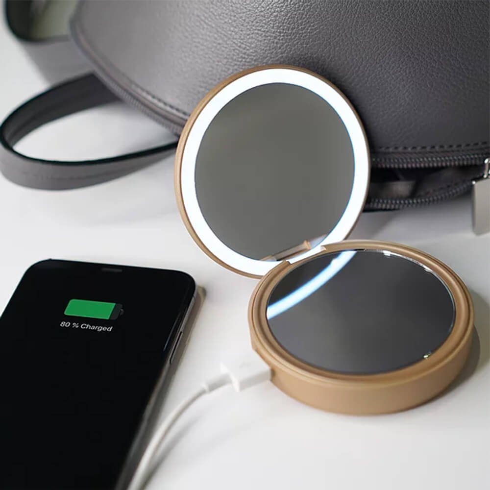 Lotta Power Schminkspiegel Schminkspiegel Powerbank Gold