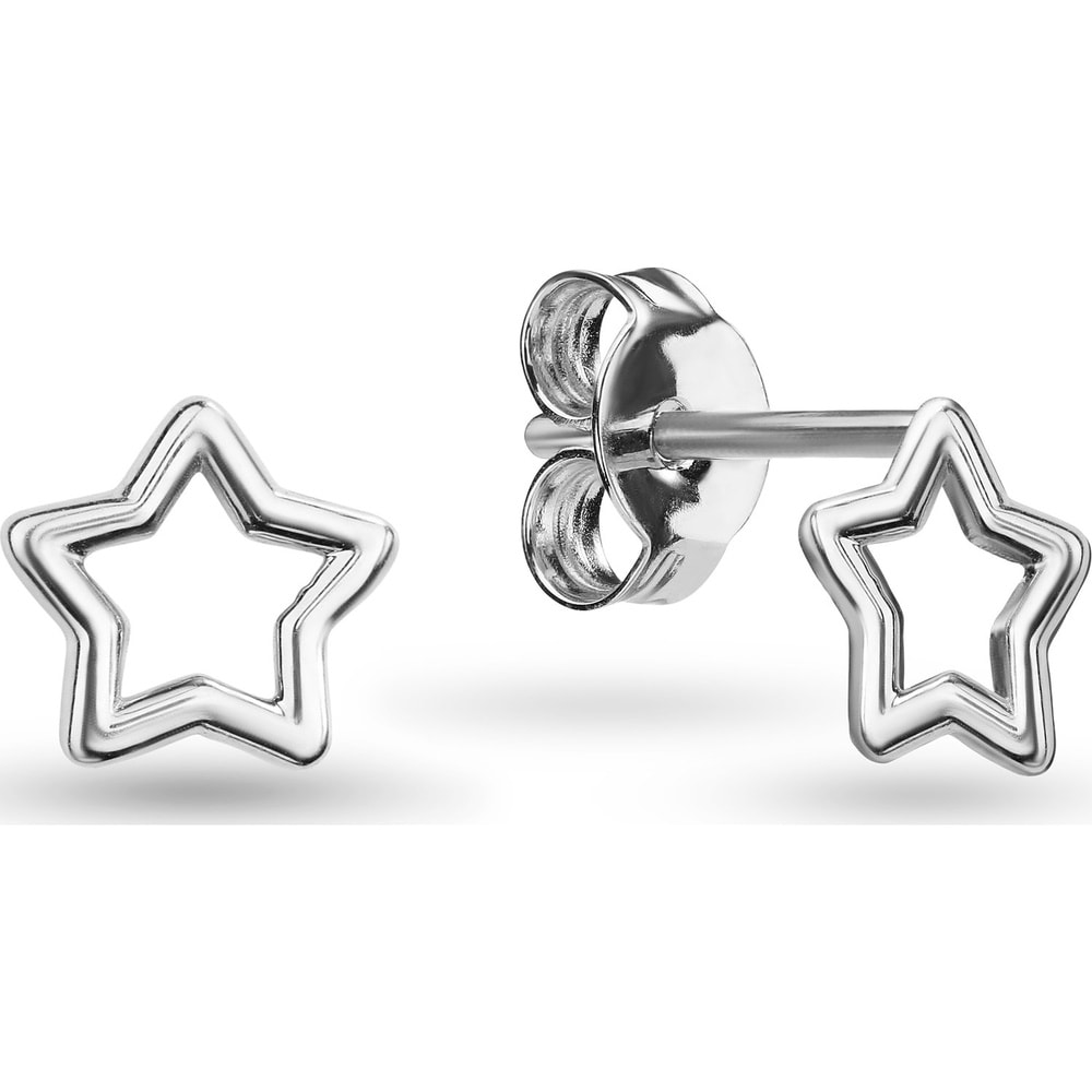 Valeria Boucles d'oreilles à fermoir à poussette 375 Or blanc Boucles d'oreilles