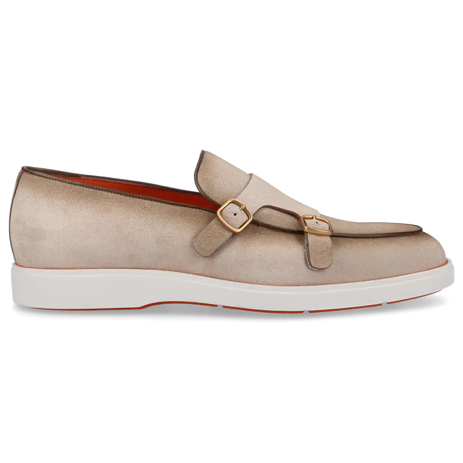Santoni - Monk Schuhe 17271 Veloursleder - grau