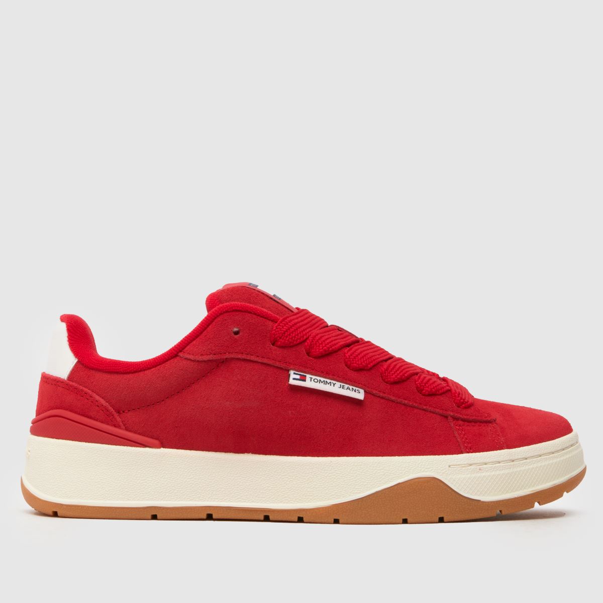 Tommy Jeans – Röda sneakers med snörning