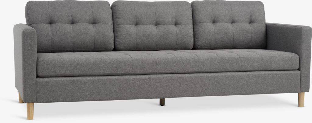 FALSLEV Sofa 3-osobowa FALSLEV z szarej tkaniny