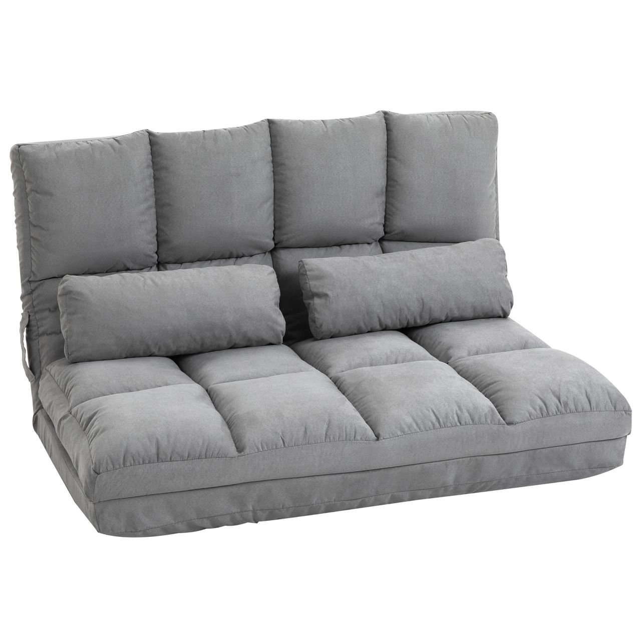 Better Home 2 in 1 Bodensofa Bodenstuhl Bodensessel Bett mit Rückenlehne Verstellbar Grau