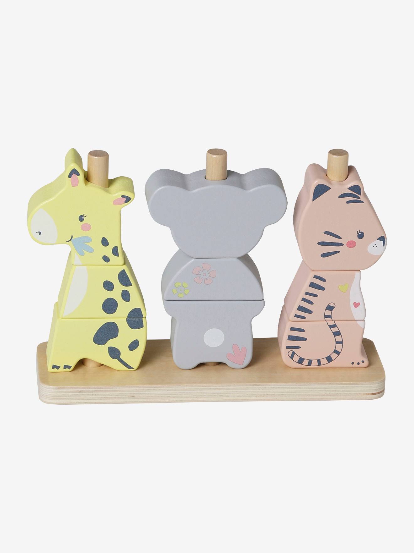 Vertbaudet Stapeltiere KOALA aus Holz FSC - rosa