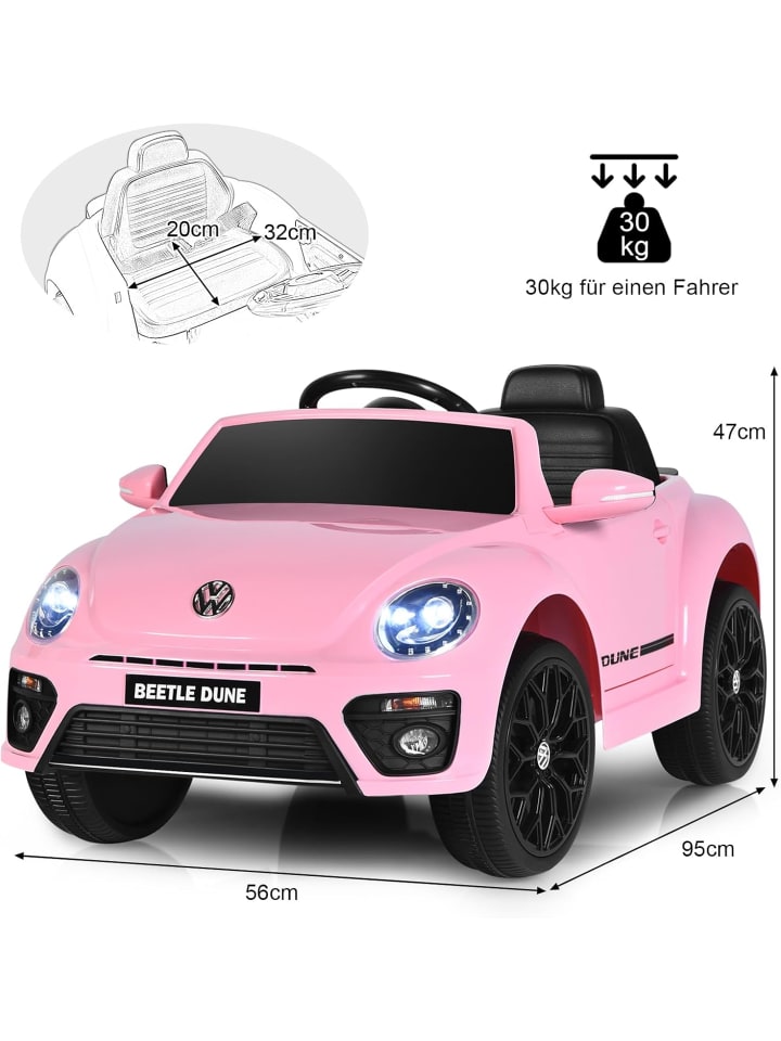 COSTWAY 12V VW Käfer Elektroauto in Rosa günstig kaufen onesize