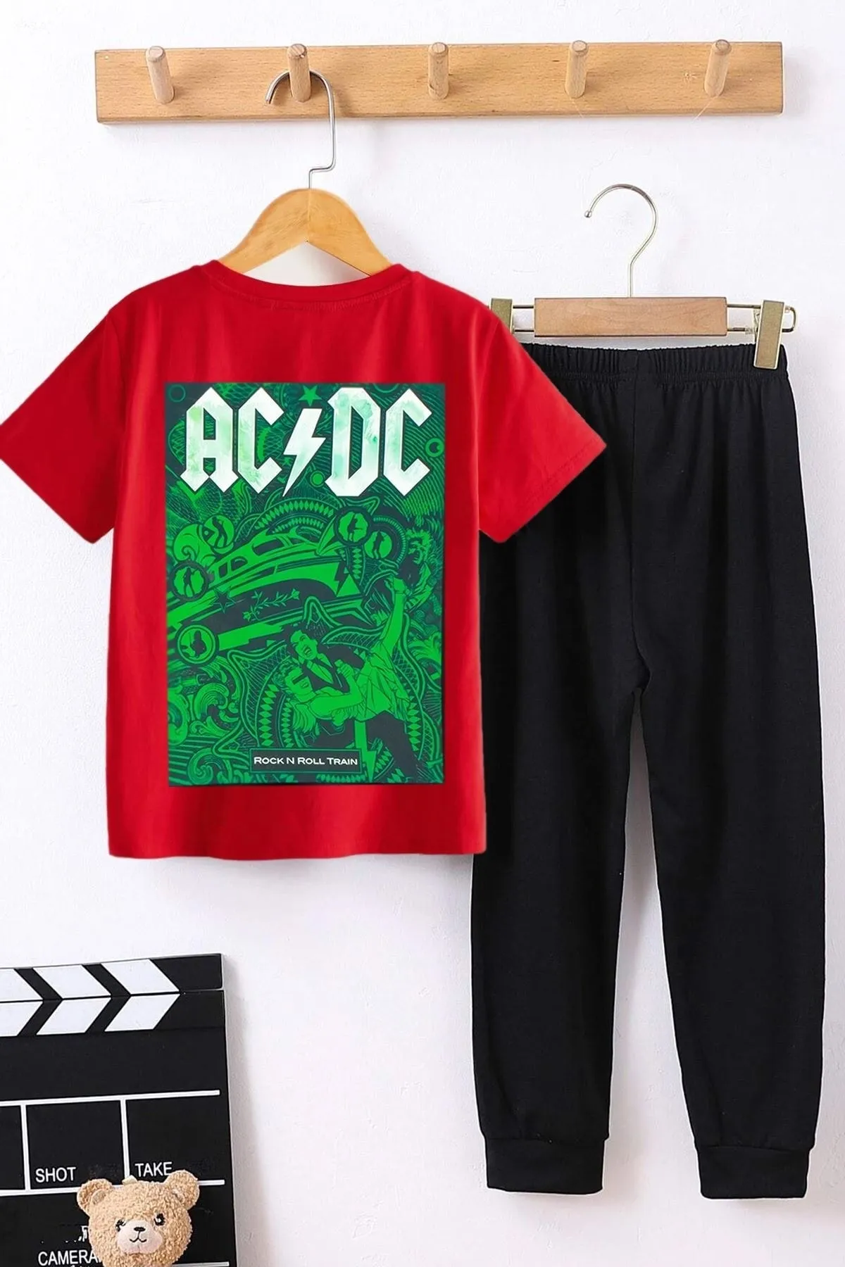 uyguntarz  Acdc Bottom-Top-Trainingsanzug-Set für Kinder