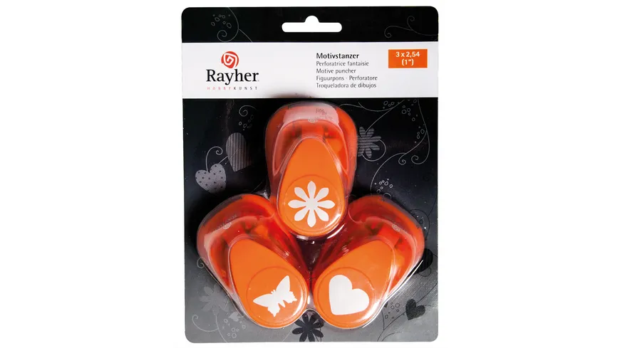Rayher Motivstanzer Herz,Blume,Schmetterling