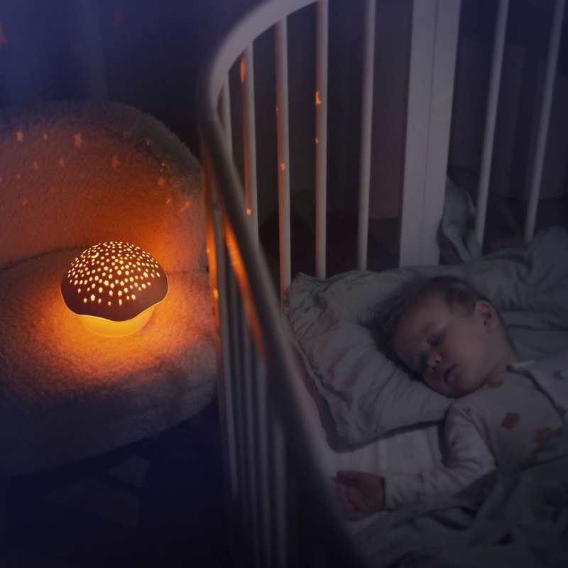Veilleuse projecteur d'étoiles Champignon corail Pabobo