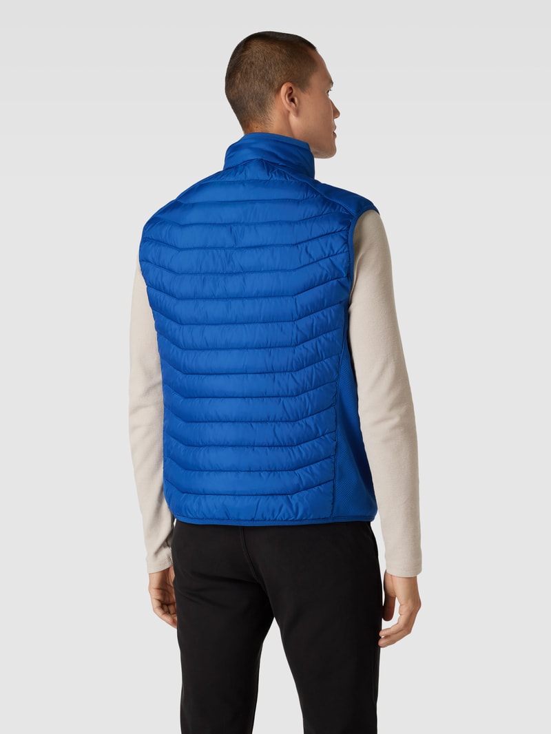 Steppweste mit Label-Detail in royalblau