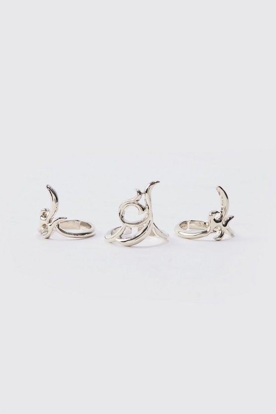 3er-Pack formende Ringe in Silber