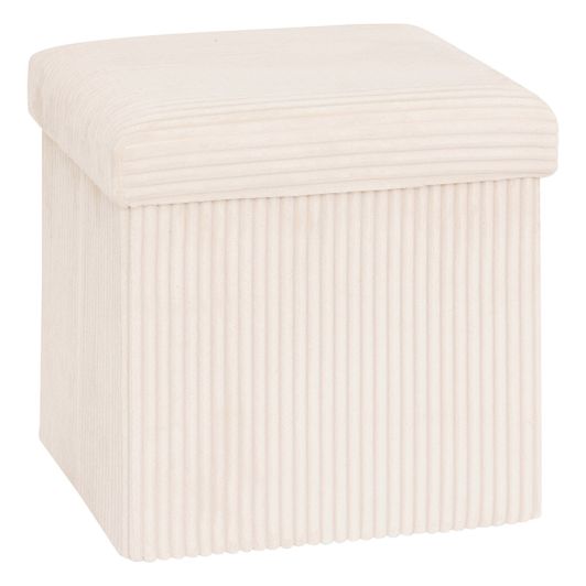 Puf pliabil - 38x38 cm - Catifea Ecru