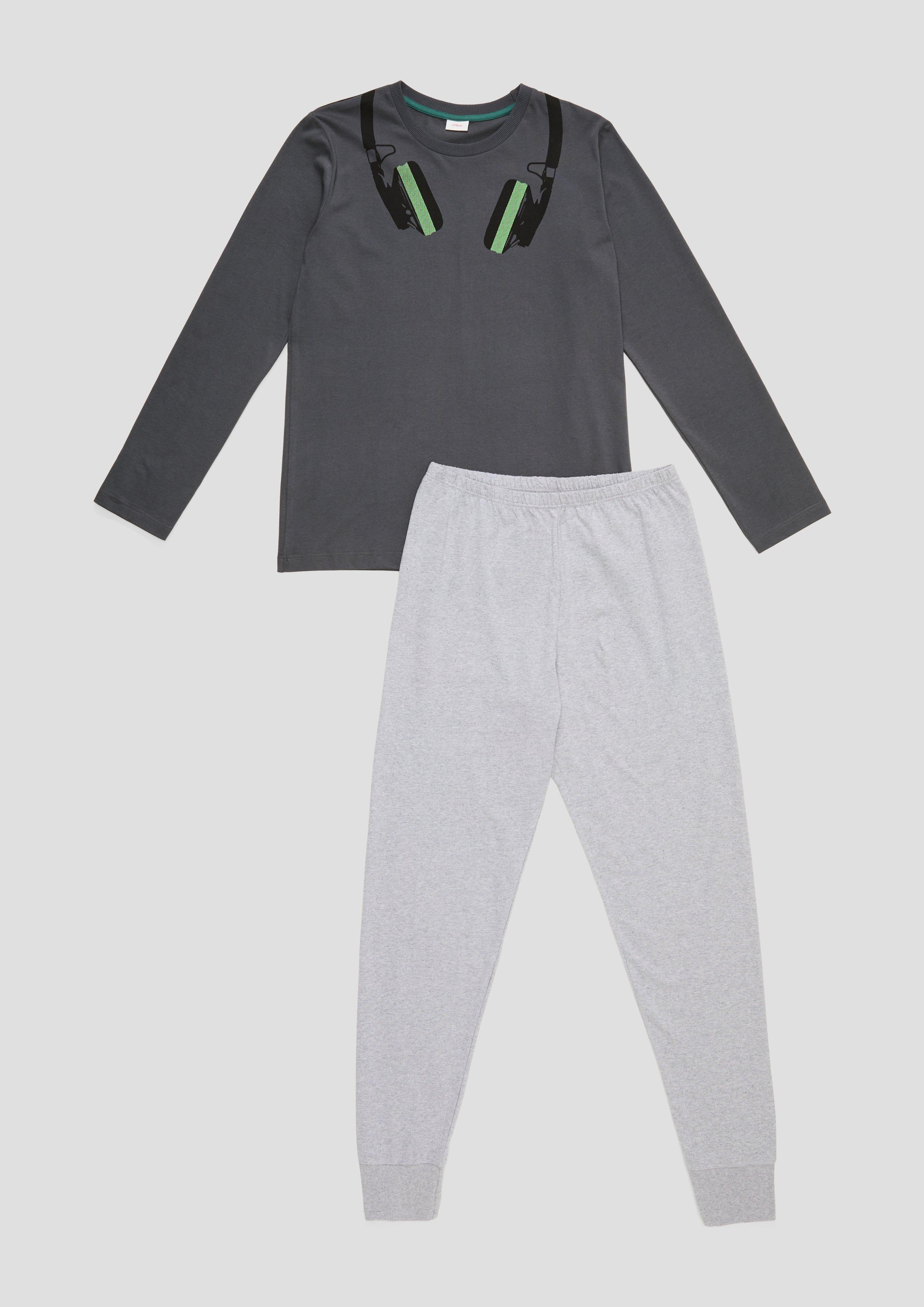 Langes Pyjama-Set mit Print-Detail  6008522-1974