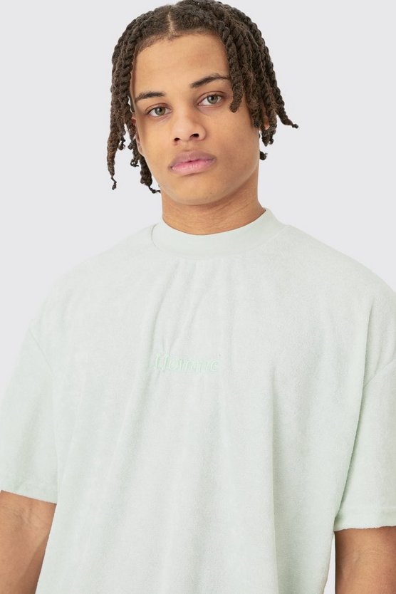 Oversize Frottee Homme T-Shirt