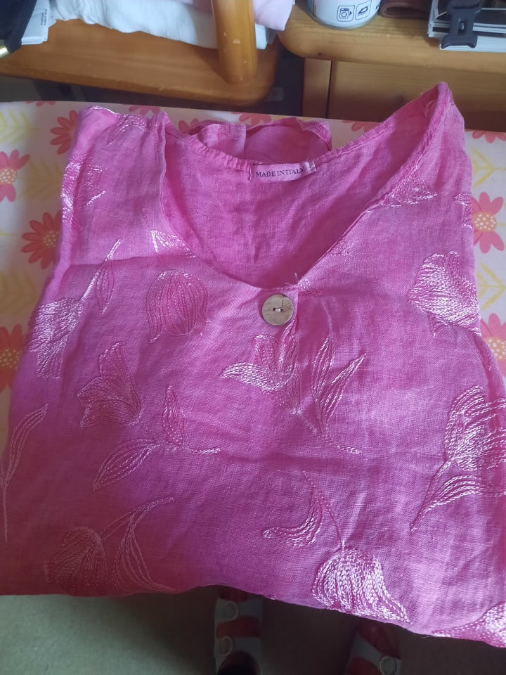 Joséfine Leinen-Bluse in Pink günstig kaufen M