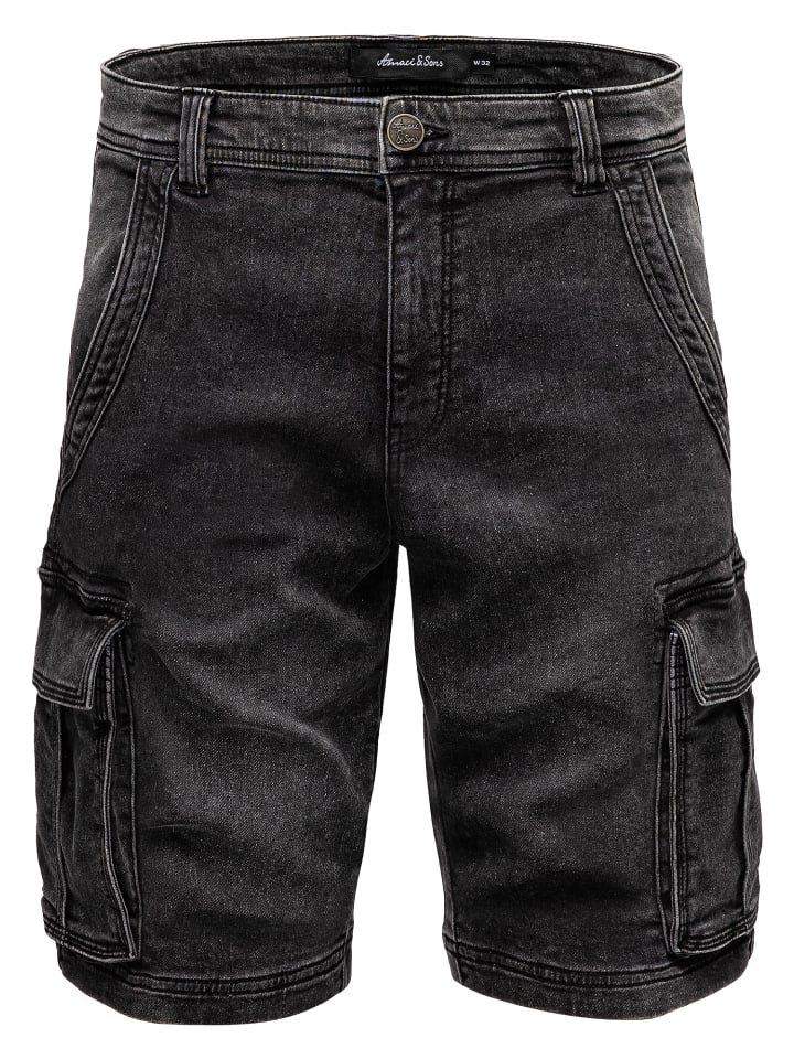 Amaci&Sons Jeansshorts FORT LEE in Schwarz günstig kaufen