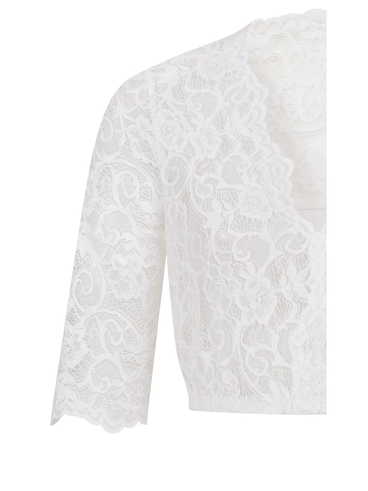 Nübler Dirndlbluse kurzarm Gea in Weiß günstig kaufen