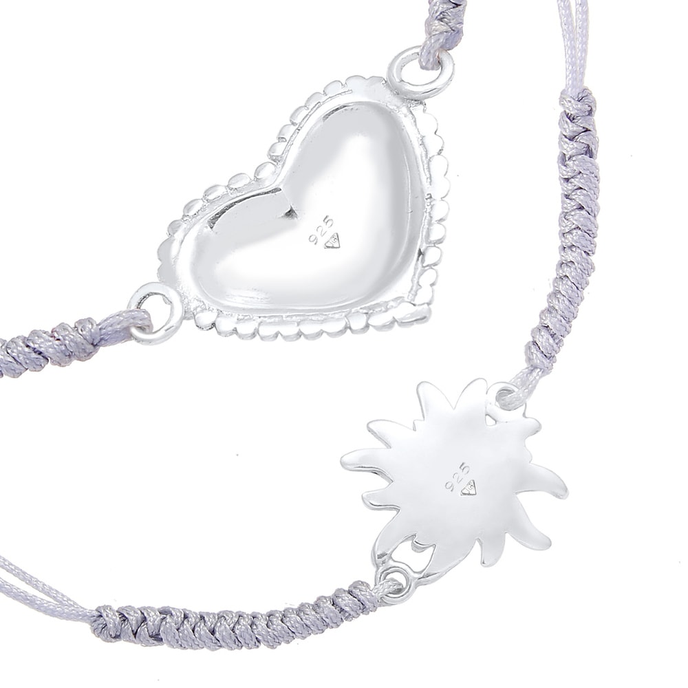 Elli Elli Bracelet Edelweiss Pendentif à la Mode Ensemble Femme - (925/1000) Argent Bracelet