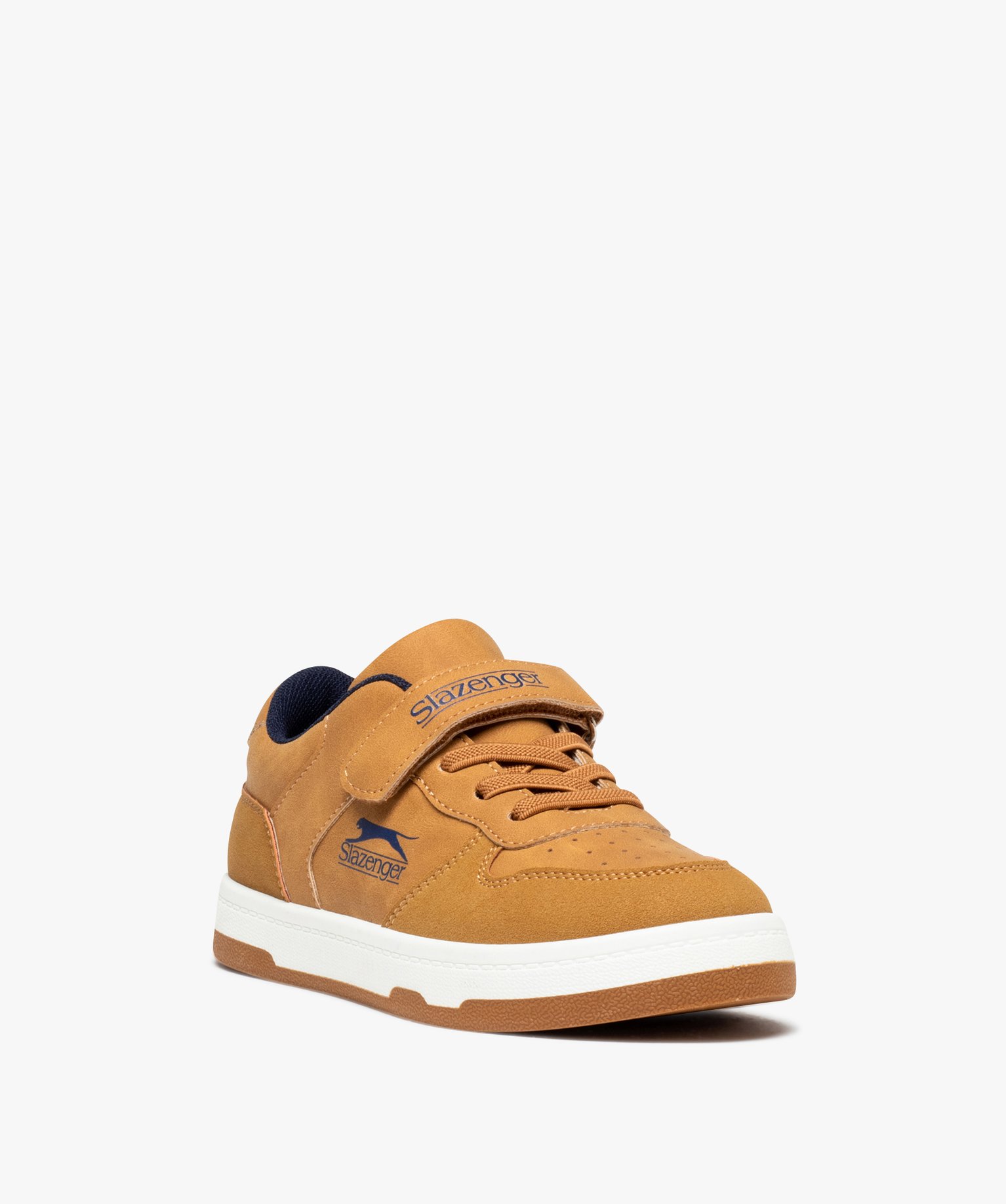 Baskets Garçon unies à scratch et à lacets - Slazenger camel | GEMO