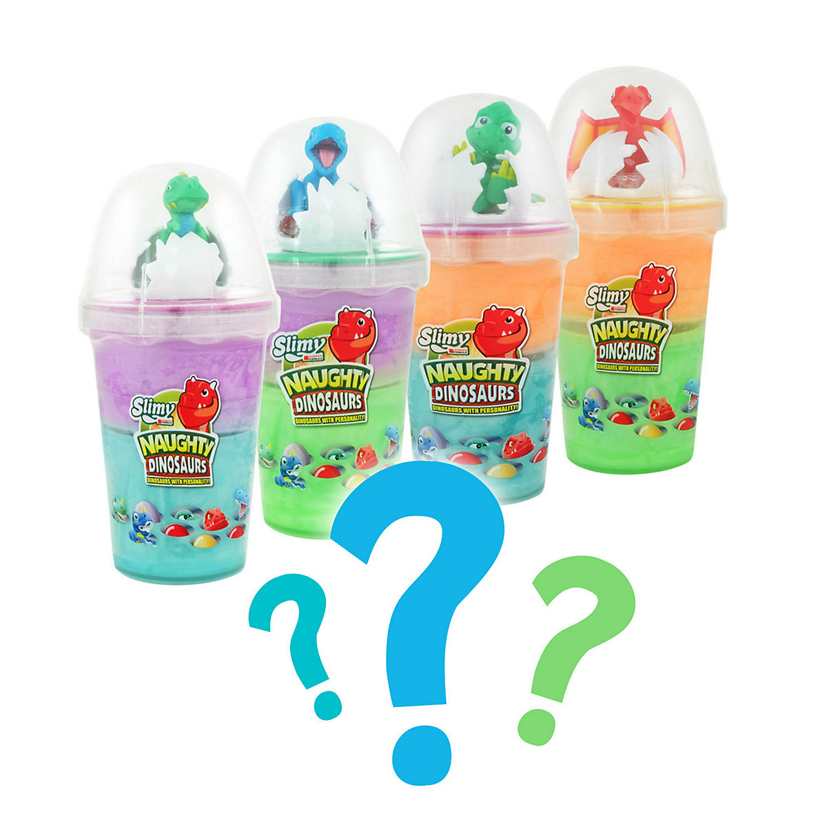 SLIMY® Dinosaur Collectible - 155g Original Slimy Slime Spielmasse in zwei Farben inkl. lustiger Dinosaurier Sammelfigur