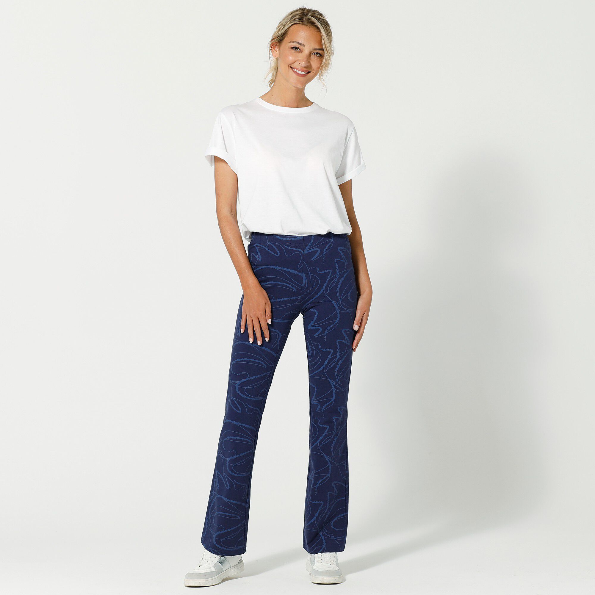 Legging trompette maille jersey imprimé