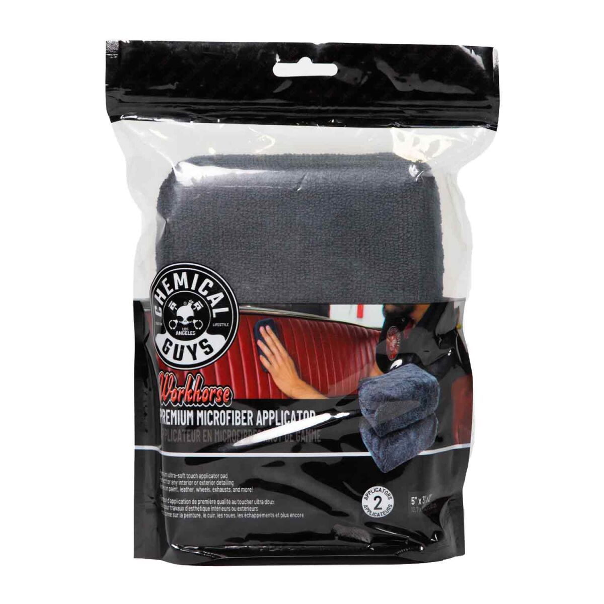 Chemical Guys Workhorse Premium Mikrofaser Applikator Schwarz 2Stk.