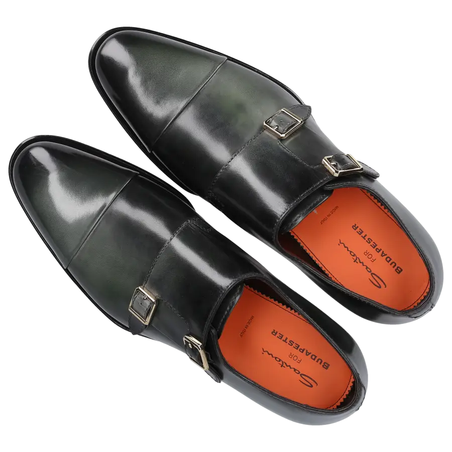 Santoni - Monk Schuhe 17736 Kalbsleder - grün