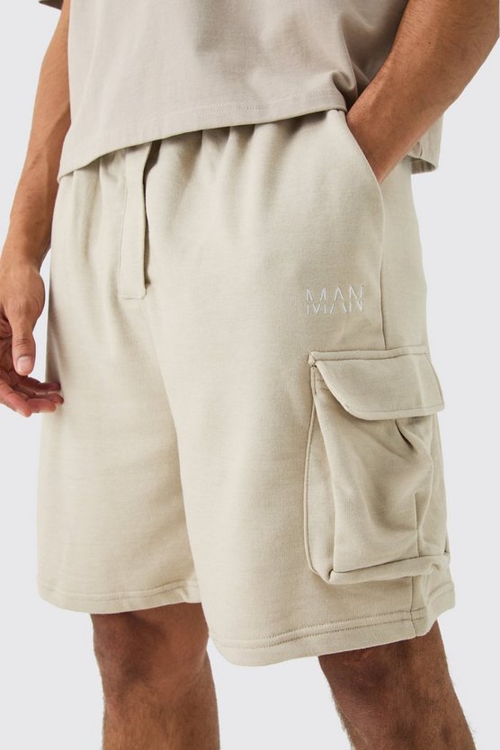 Oversize Man Jersey-Shorts mit Cargo-Tasche