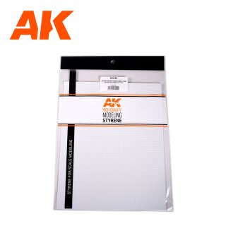 Textured Styrene Sheet - Square Pavement Bricks (Small - 4mm)  245mm x195mm (1)