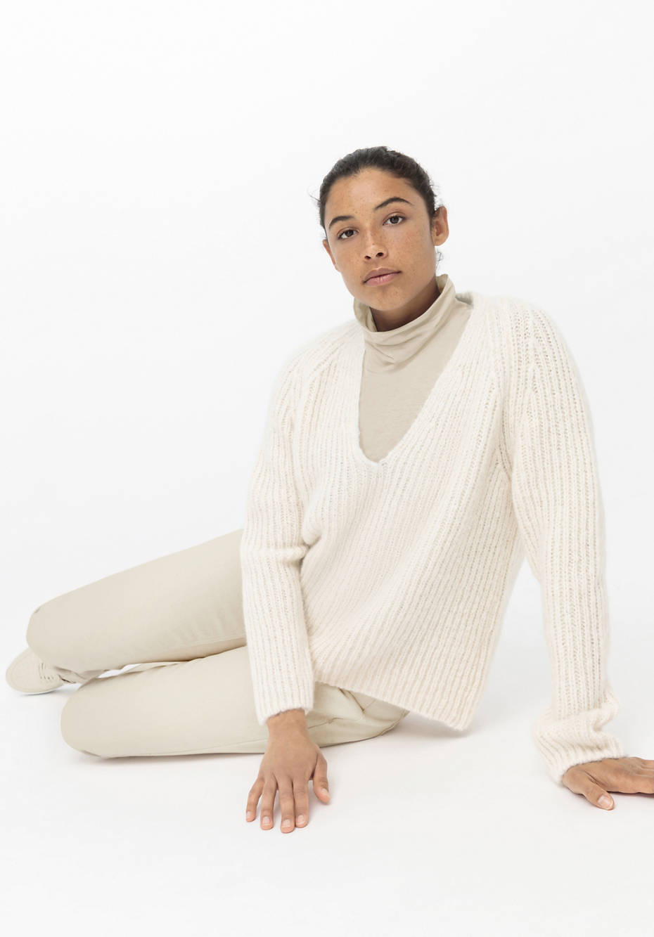 Pullover aus Alpaka mit Bio-Baumwolle