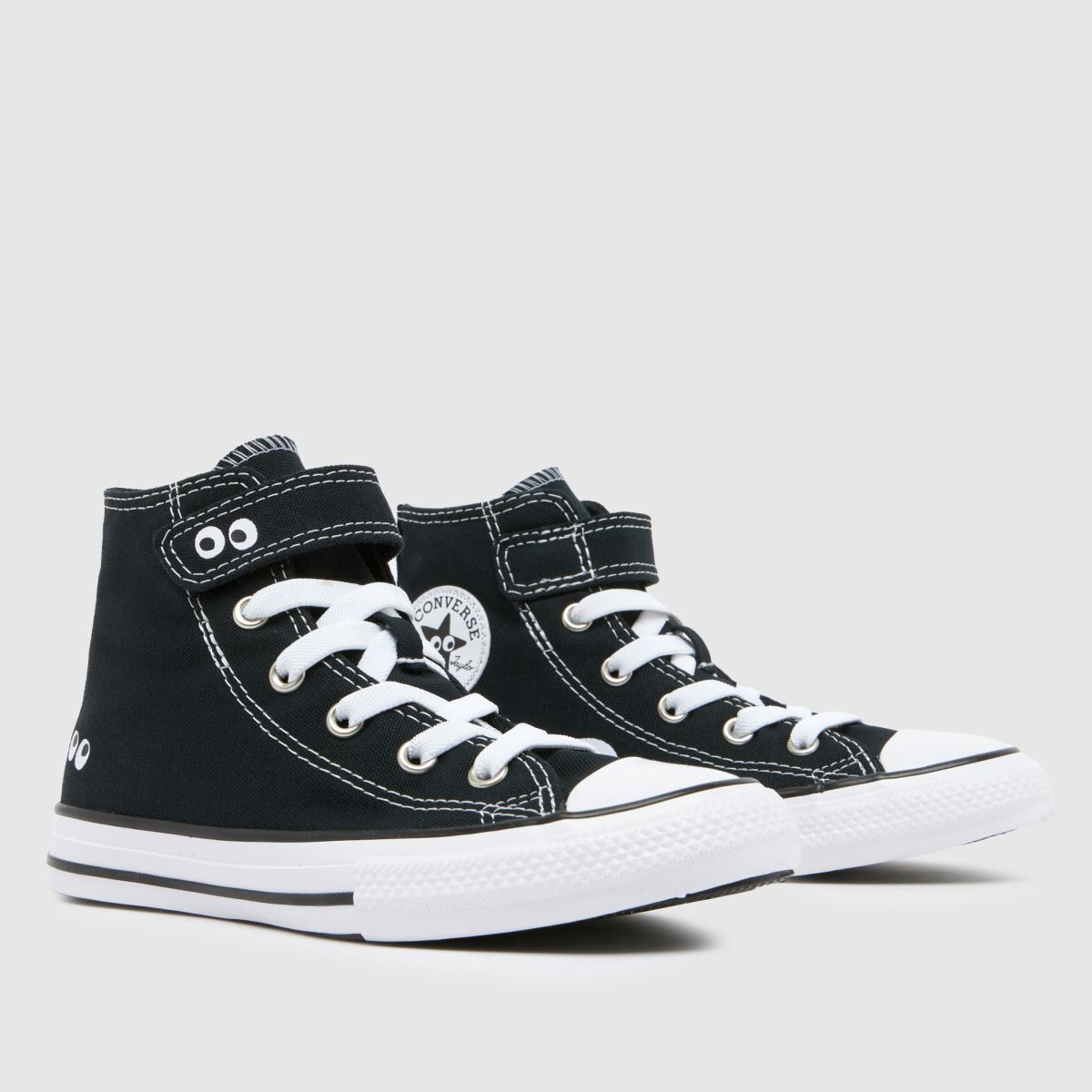 Converse svarta och vita All Star Hi 1v Eyes Junior-sneakers