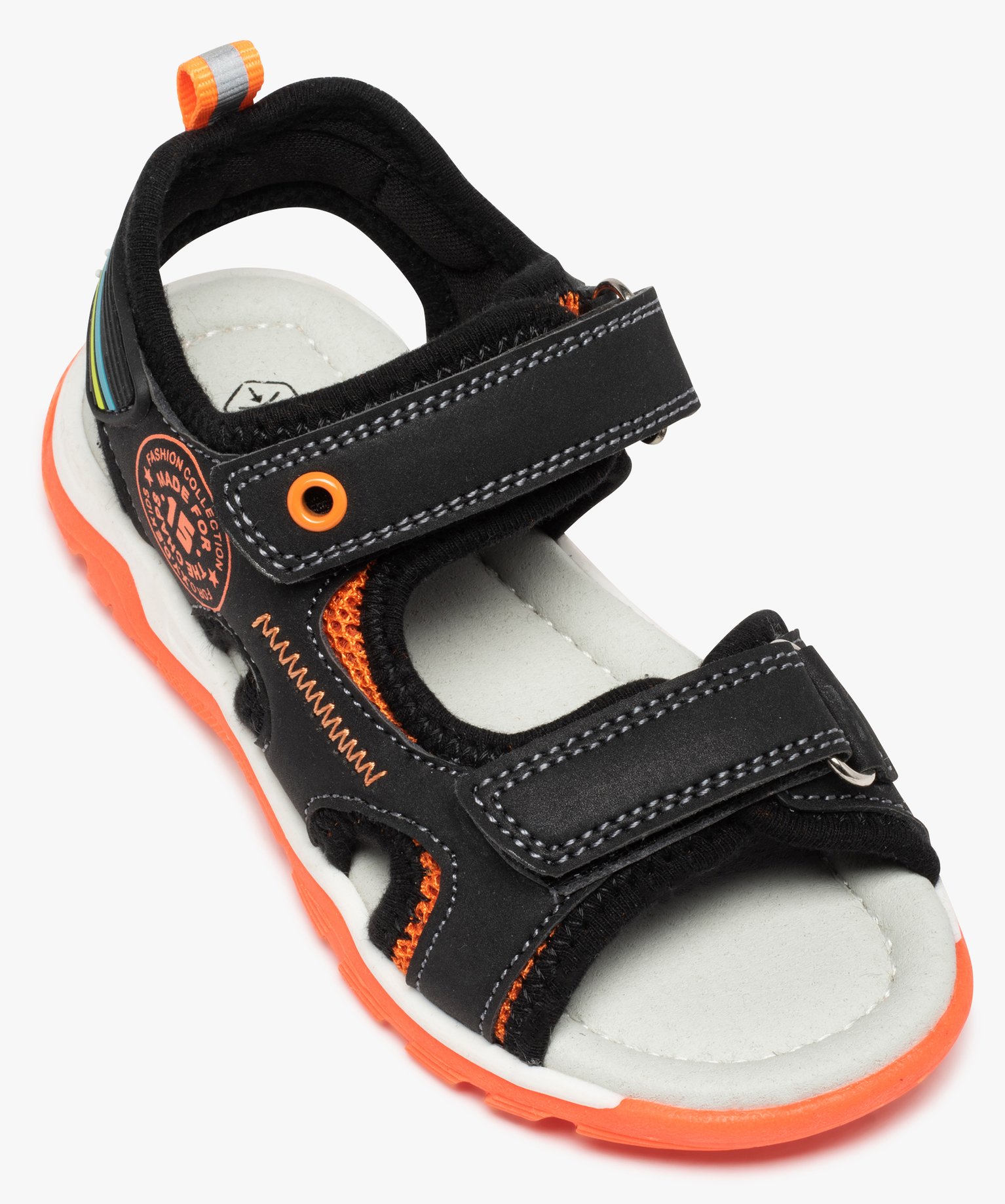 Sandales sport Garçon à fermeture scratch noir | GEMO