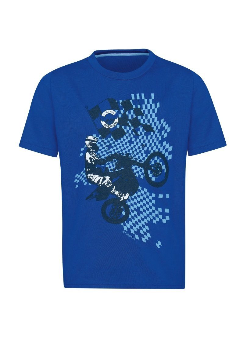 Trigema T-Shirt TRIGEMA T-Shirt mit lässigem Motocross-Print