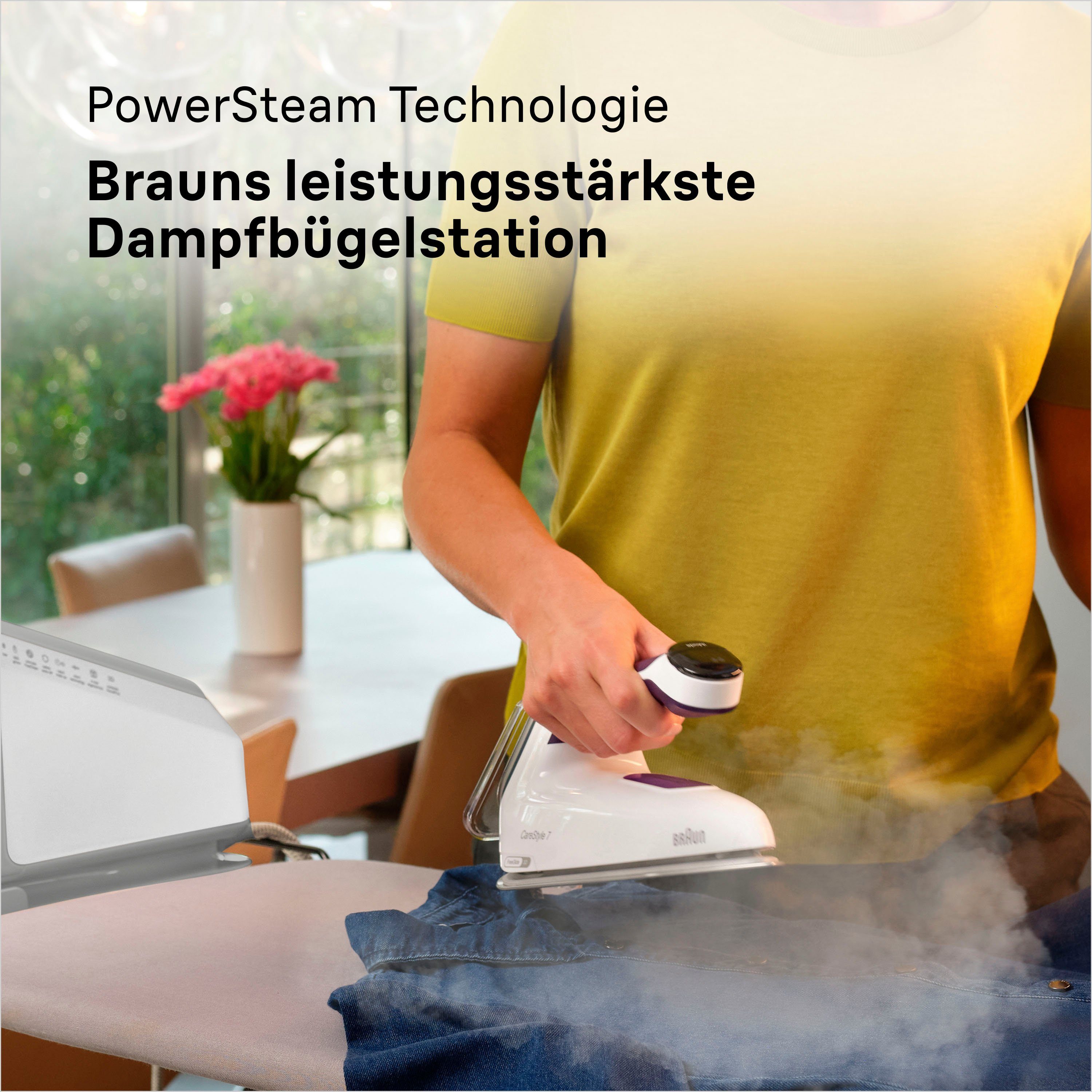 Braun Dampfbügelstation Braun CareStyle 7 IS 7266 VI Dampfbügelstation Weiß/Violett, 2000 ml Wassertank