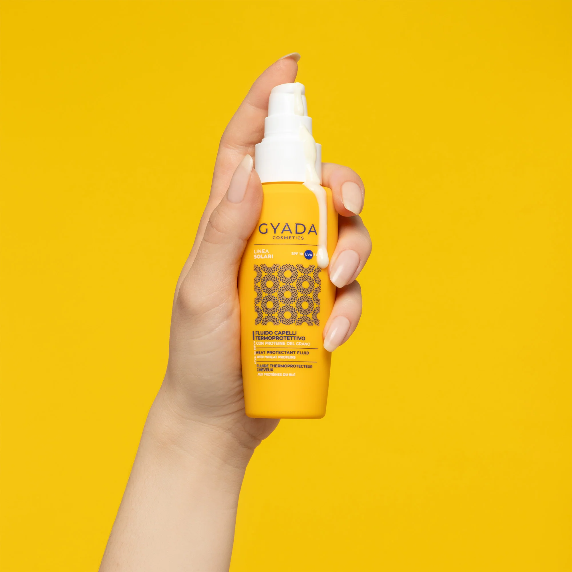 Solari Hitzeschutz-Haarfluid mit LSF 10 – Styling- und Finish-Haarcreme, Sonnenschutz-Haarpflege