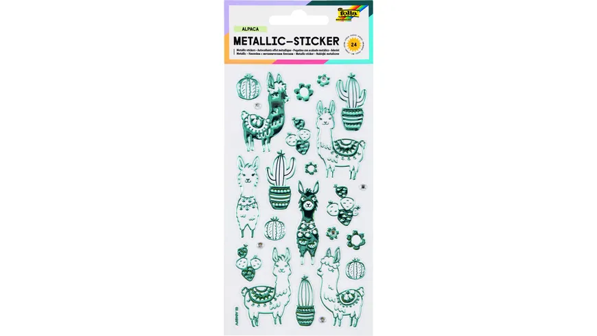 folia Metallic-Sticker III 9,5x17,5cm 1 Blatt 24 Sticker