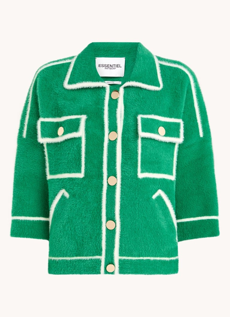 Vestă Essentiel Antwerp Galena Fine Knit cu buzunare cu clapă