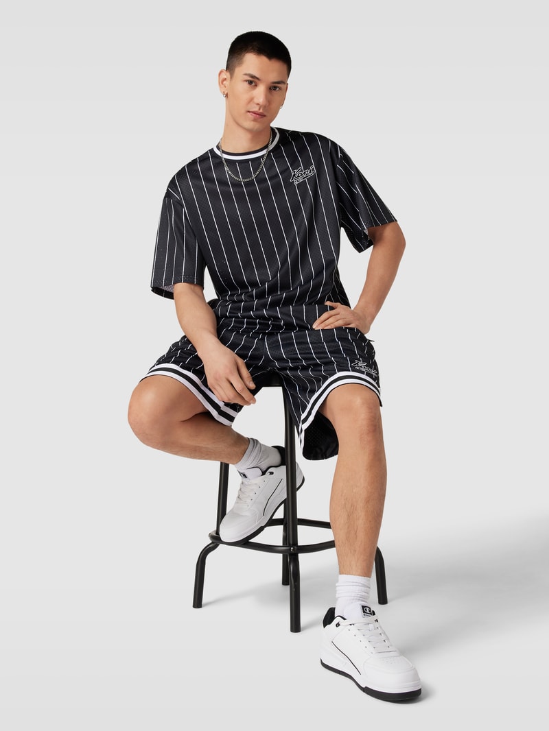 Sweatshorts mit Label-Patch Modell 'Varsity' in schwarz