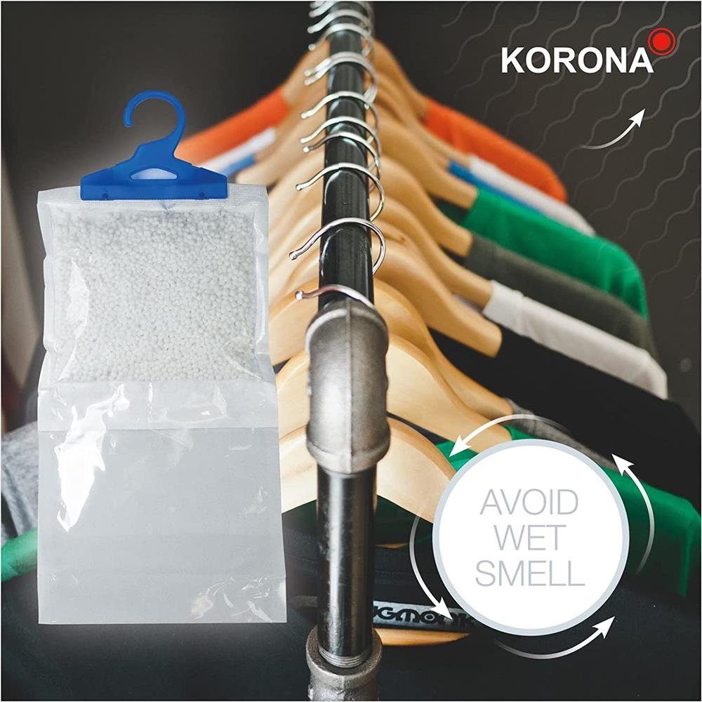 KORONA Luftentfeuchter Garderoben-Entfeuchter 82152, Entfeuchter Beutel, Weiß, Blau, Entfeuchtet Gaderoben